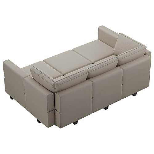 Modular Velvet Sectional Sofa with Chaise Lounge Storage Chaise Bed Couch Grey Q331