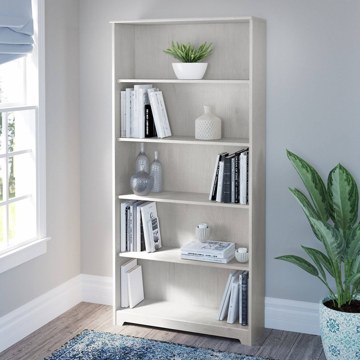 5 Shelf Bookcase in Modern Gray O1273