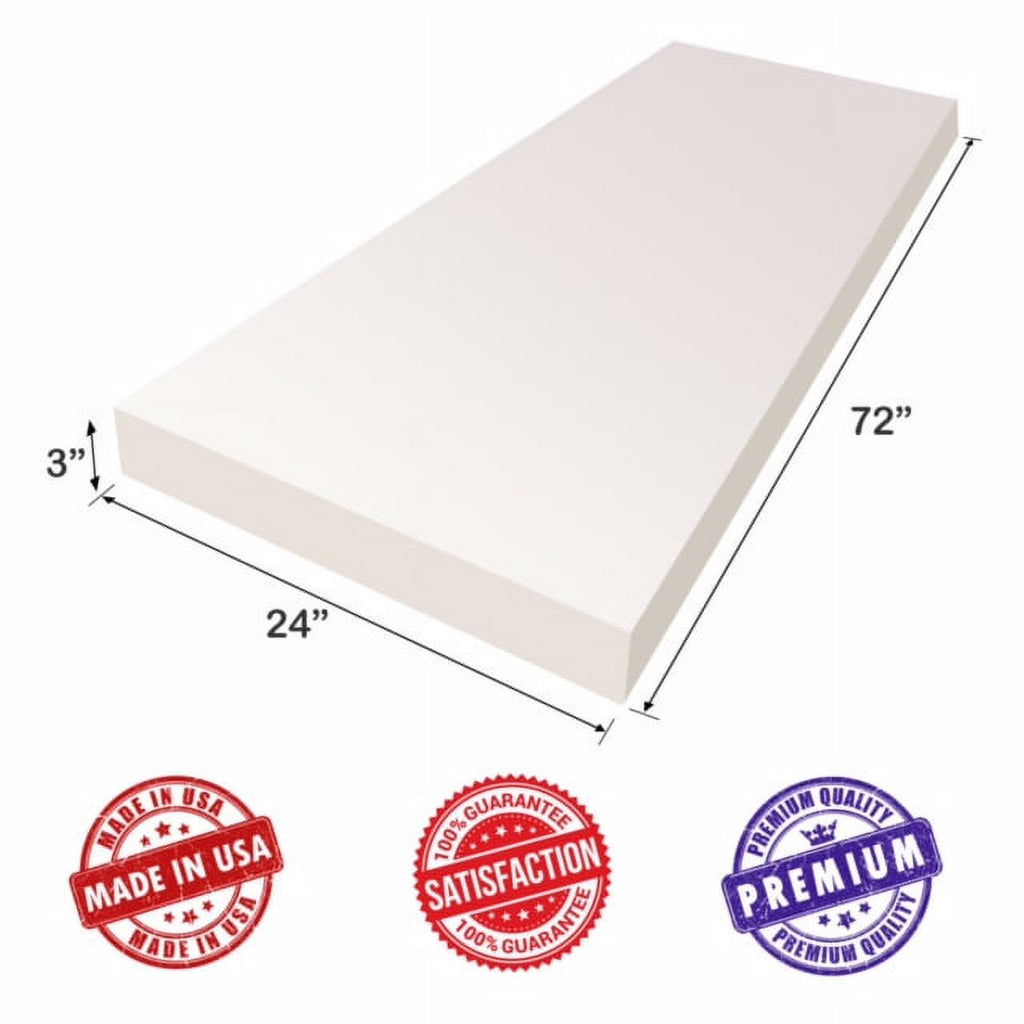 Upholstery Foam Cushion Sheet 3"x24"x72" High Density W994945
