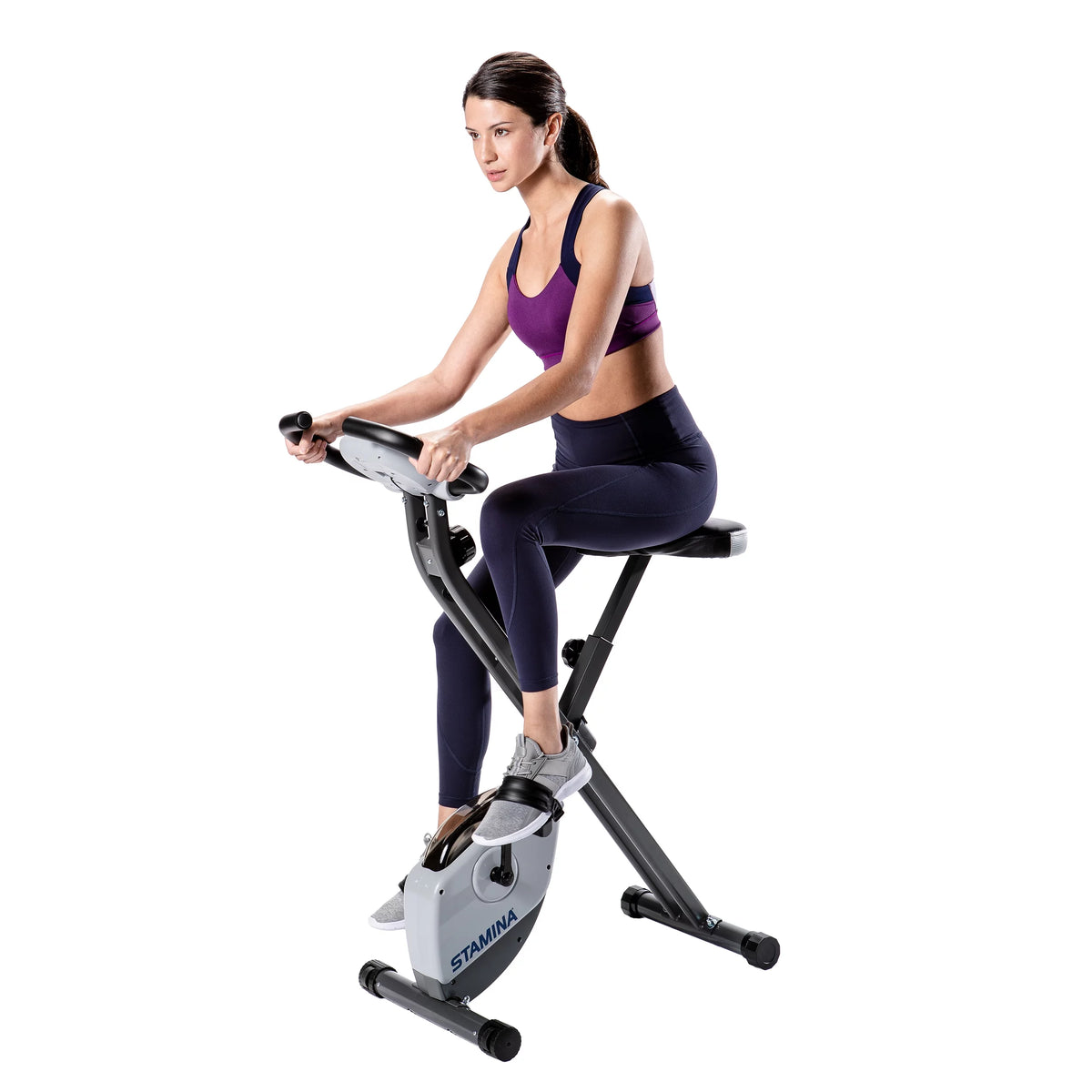 Folding Upright Exercise Bike with Padded Seat R419480