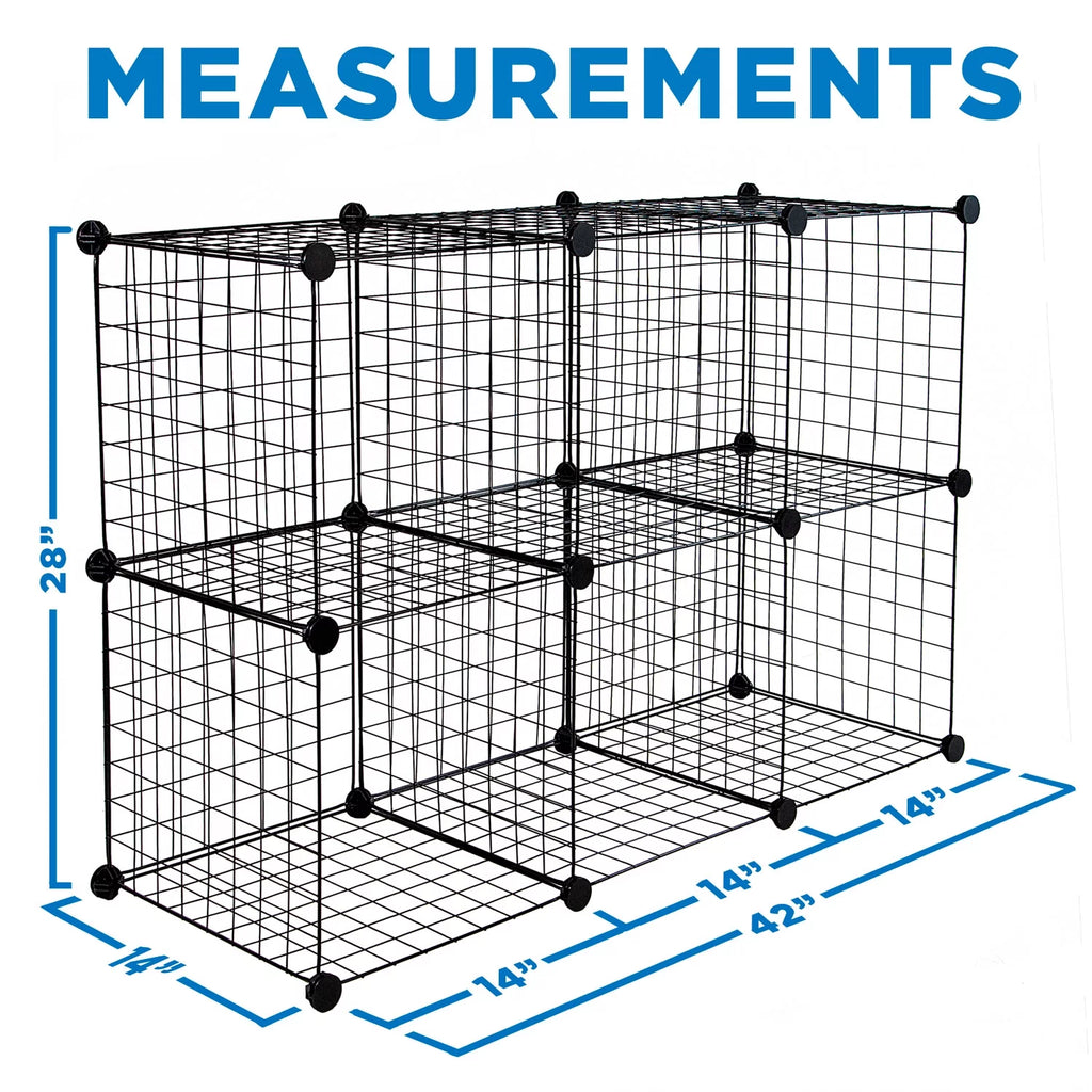 Wire Storage Cubes 6-Cube Metal Organizer 15 lb Weight Capacity K6425