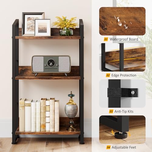 3-Tier Wood Metal Bookshelf W5925