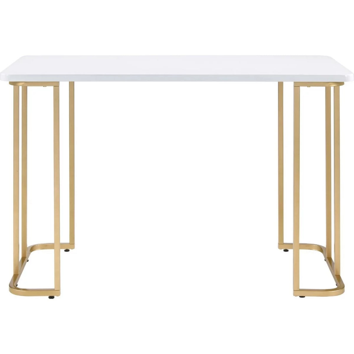White Writing Desk with Metal Sled Base A1503