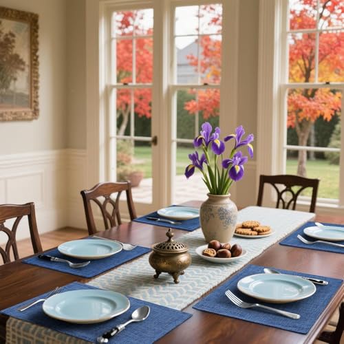 Cotton Linen Blend Placemats Set of 6 J397