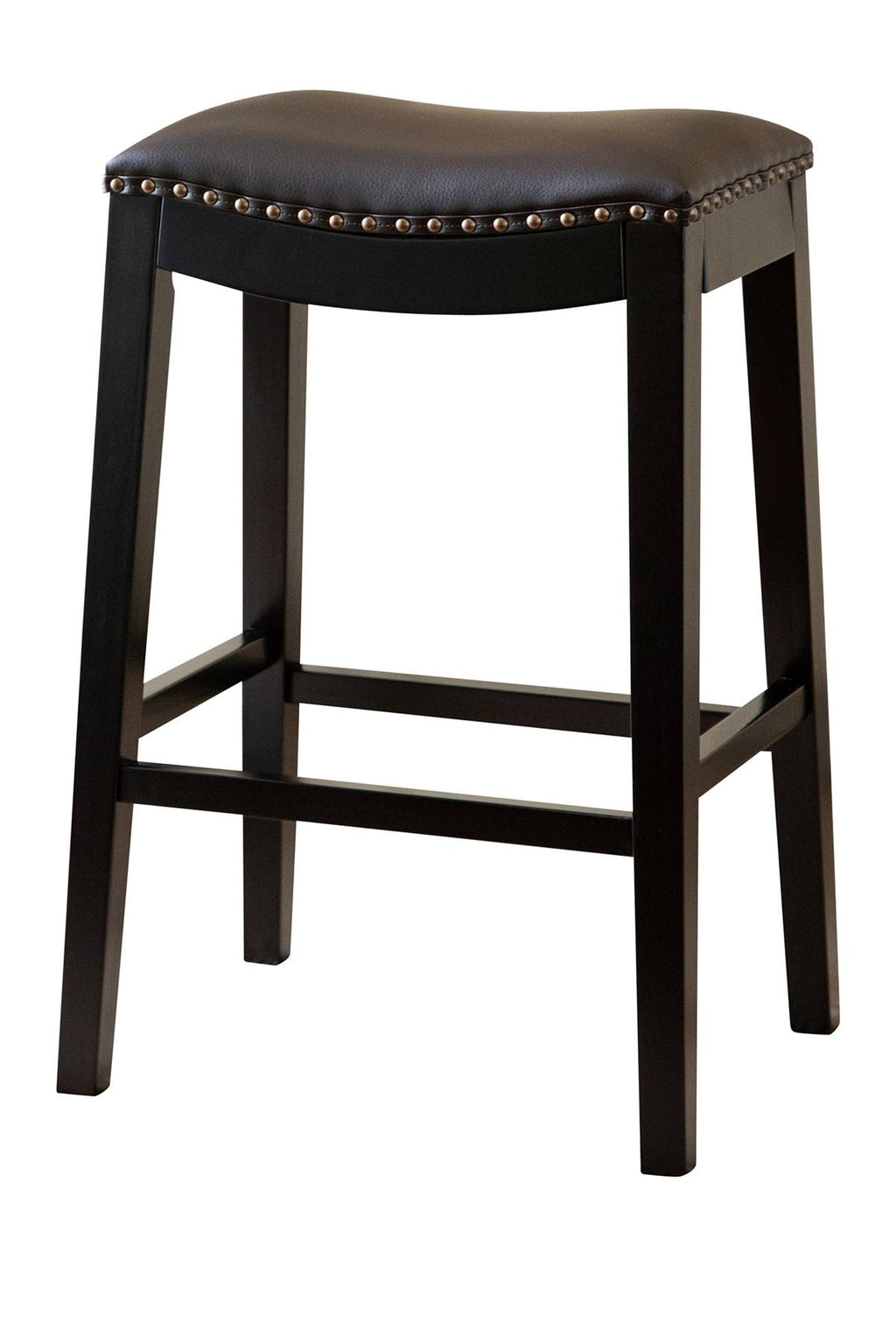 Bonded Leather Saddle Bar Stool U8654