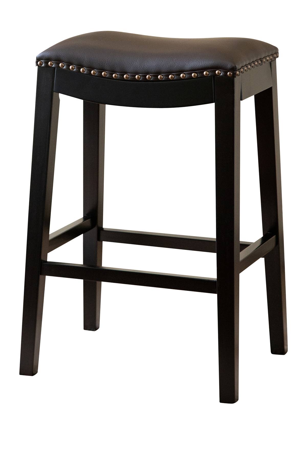 Bonded Leather Saddle Bar Stool U8654