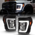 For 2011-2016 Ford F250 F350 SuperDuty Black LED Projector Headlights Replacement Set Left+Right W424380