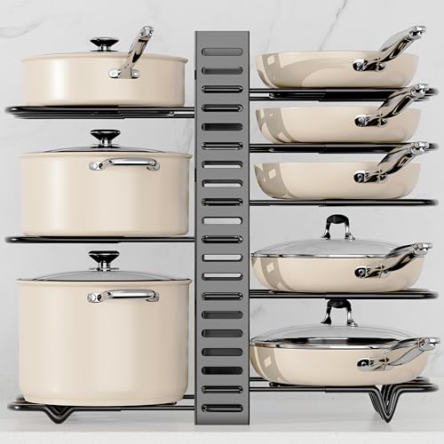 8-Tier Adjustable Heavy-Duty Pot and Pan Storage Rack U343854