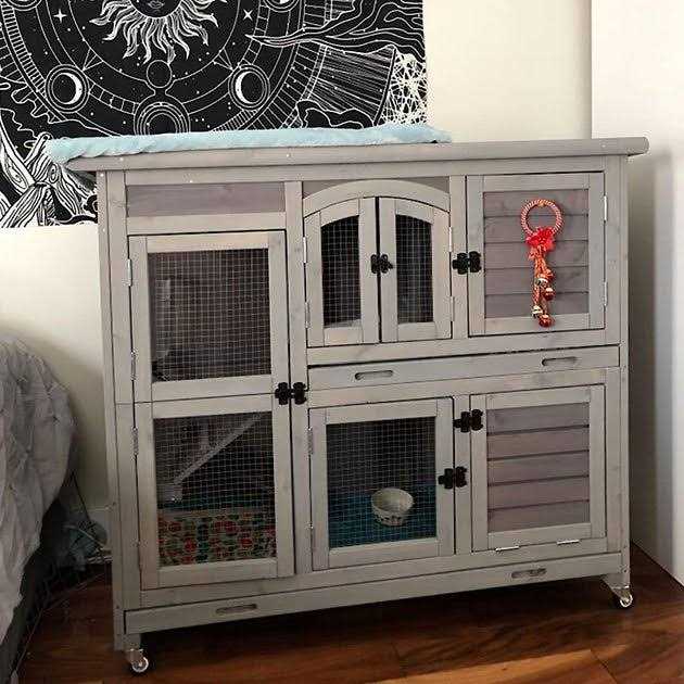 2 Story Rabbit Hutch on Wheels V81795