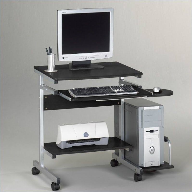 Mobile Wood Computer Cart A5749