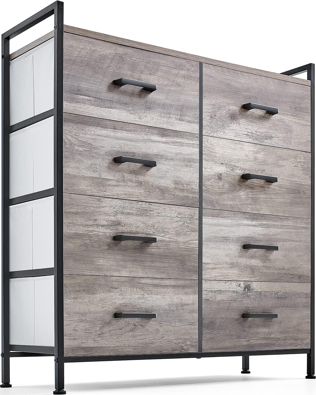 8 Drawer Wood Dresser with Metal Frame J4177
