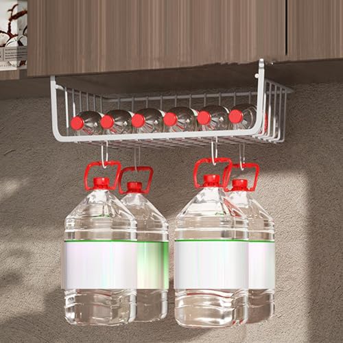 Metal Under Shelf Storage Basket Wire Basket (Large White) P251453