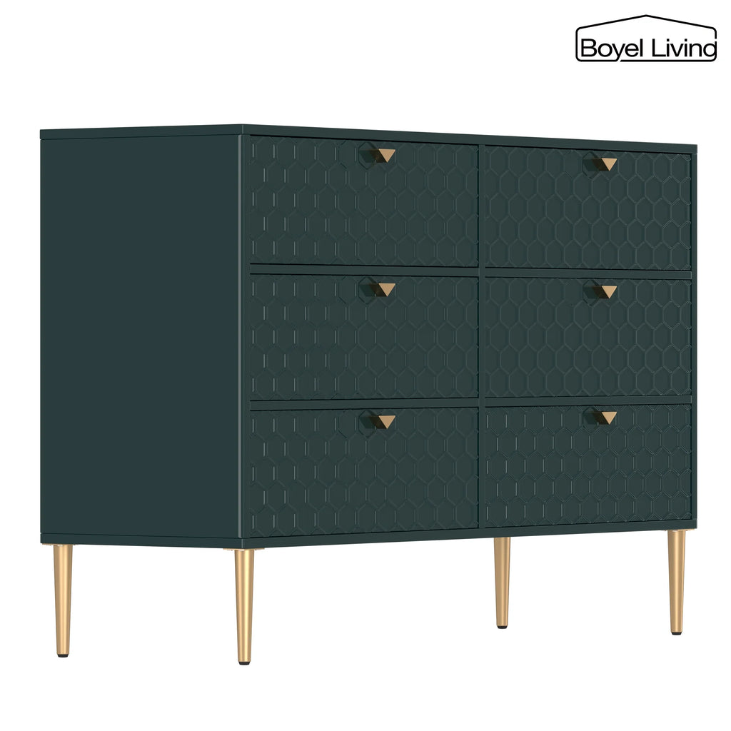 6 Drawer MDF Wood Dresser J919