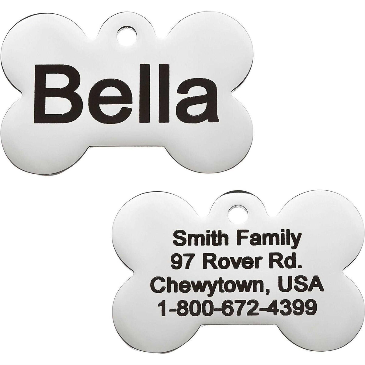 Stainless Steel Personalized Dog ID Tag W39382