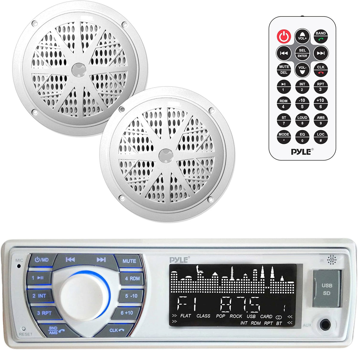 Marine Receiver & Speaker Kit with 5.25’’ Waterproof Speakers B7089