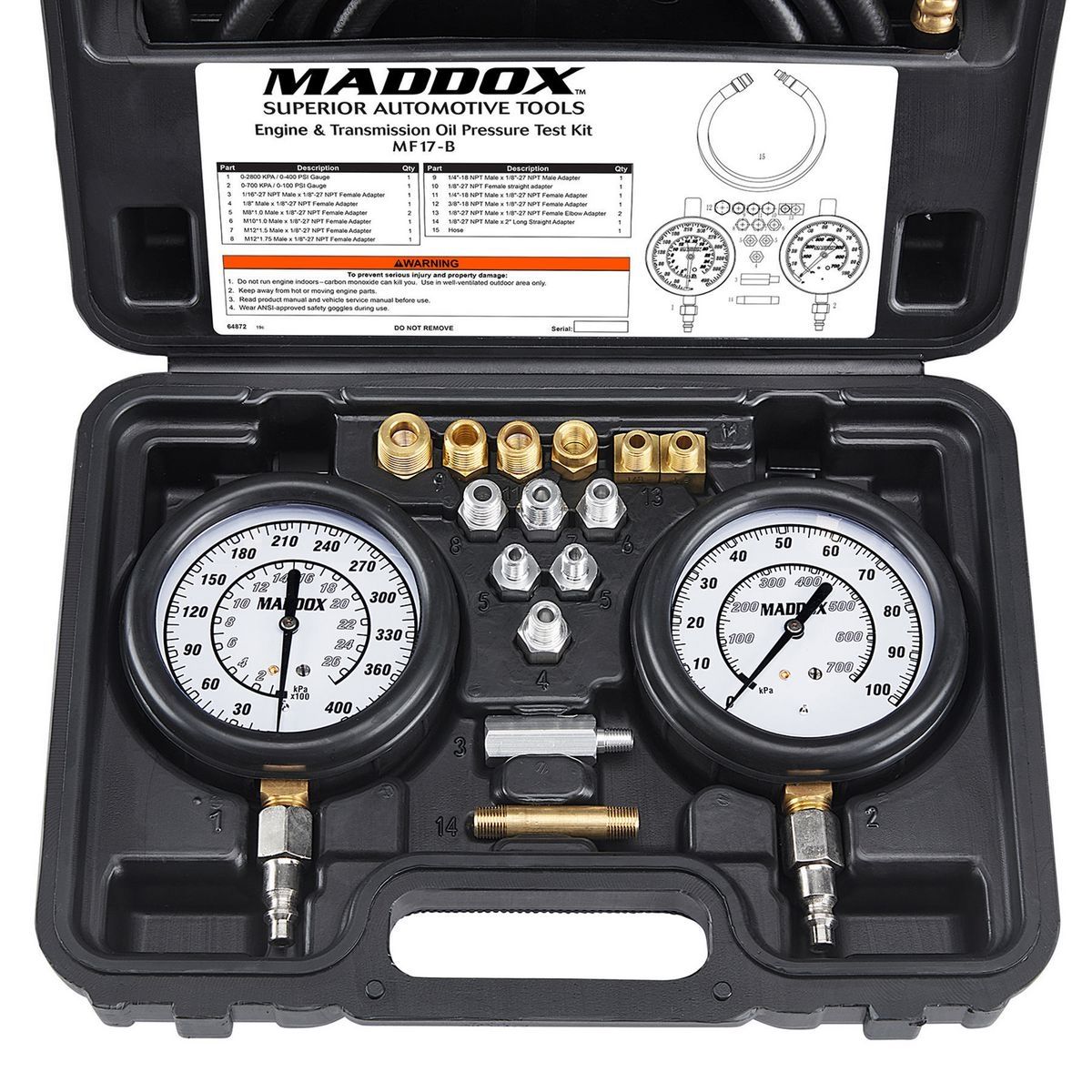 Engine and Transmission Oil Pressure Test Kit D518294