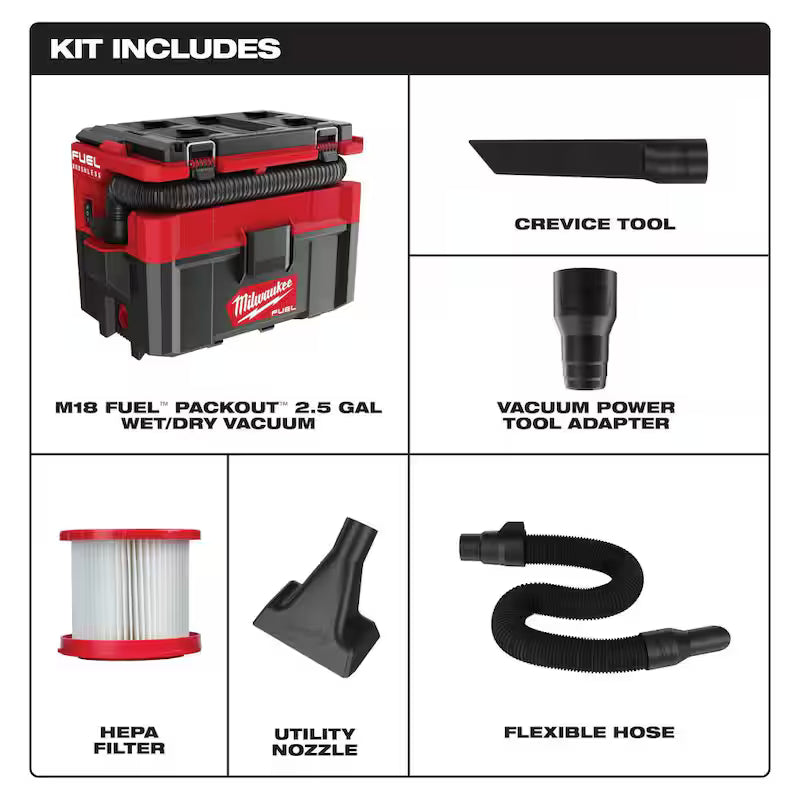 Cordless 2.5 Gal. Wet/Dry Vacuum with Brush and Crevice Kit V55043