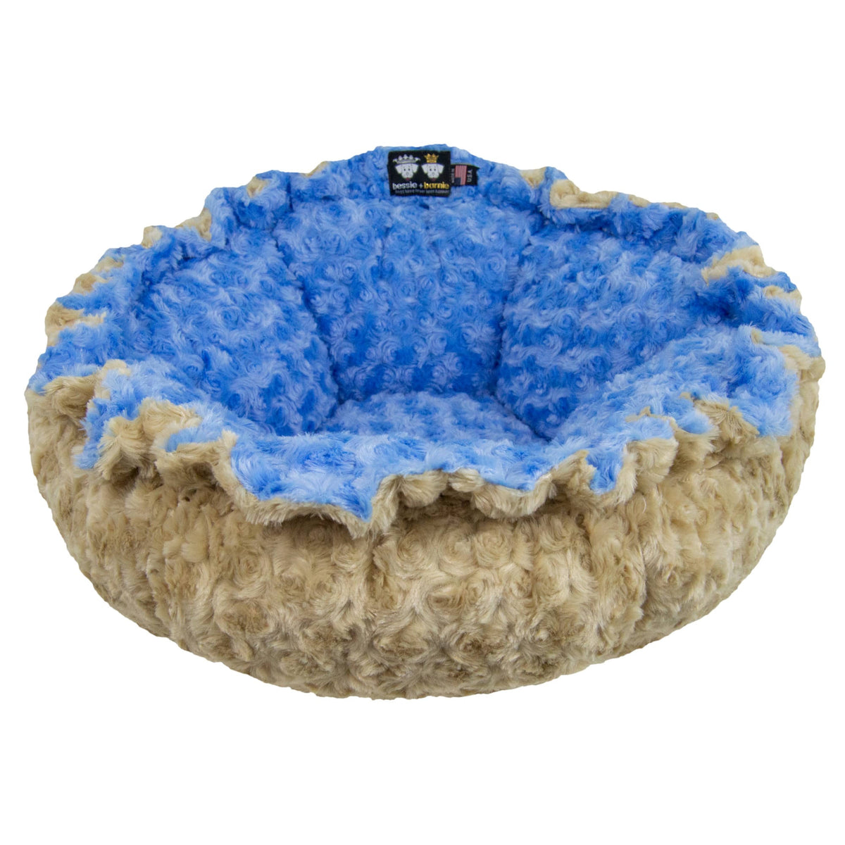 Ultra Plush Camel Rose Blue Sky Deluxe Dog Pet Cuddle Pod Bed, 30 inch x 30 inch E47257