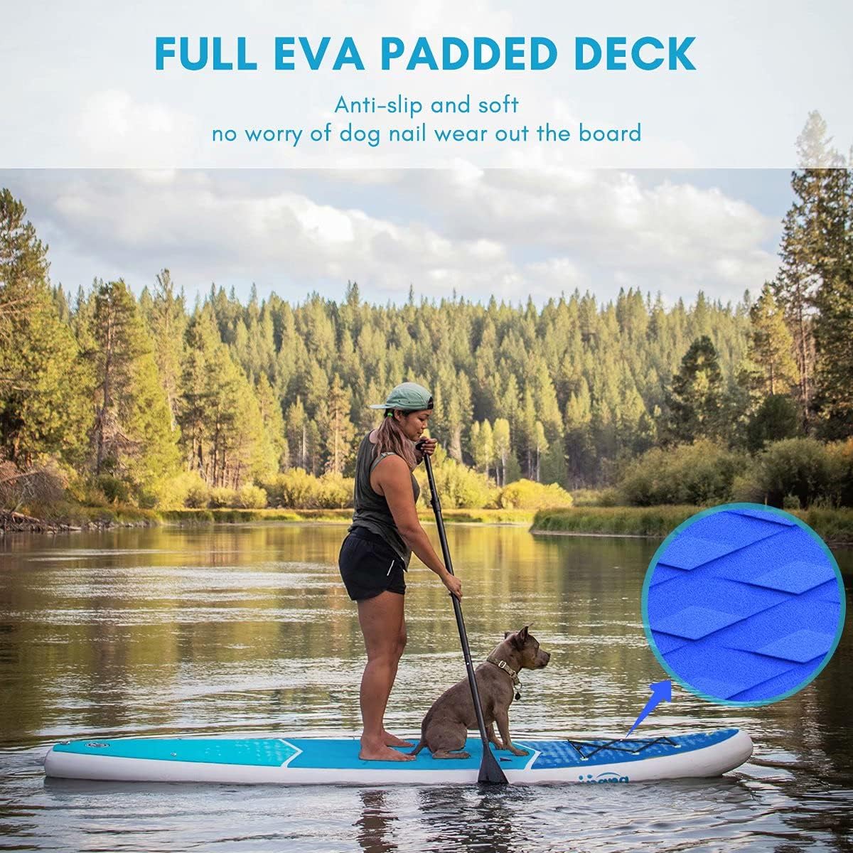 Inflatable Paddle Board 10FT Stand Up Paddleboard with Kayak Seat Non-Slip Deck M41558