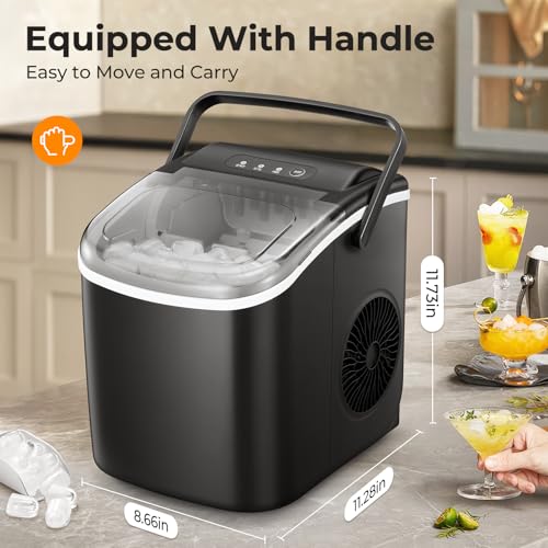 Portable Countertop Ice Maker with Carry Handle, Black, Green G347