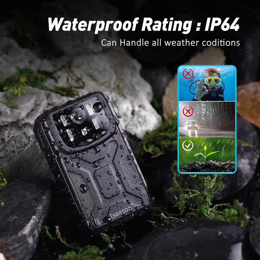 32G Memory Body Worn Camera with Night Vision, Pack of 2 V83885