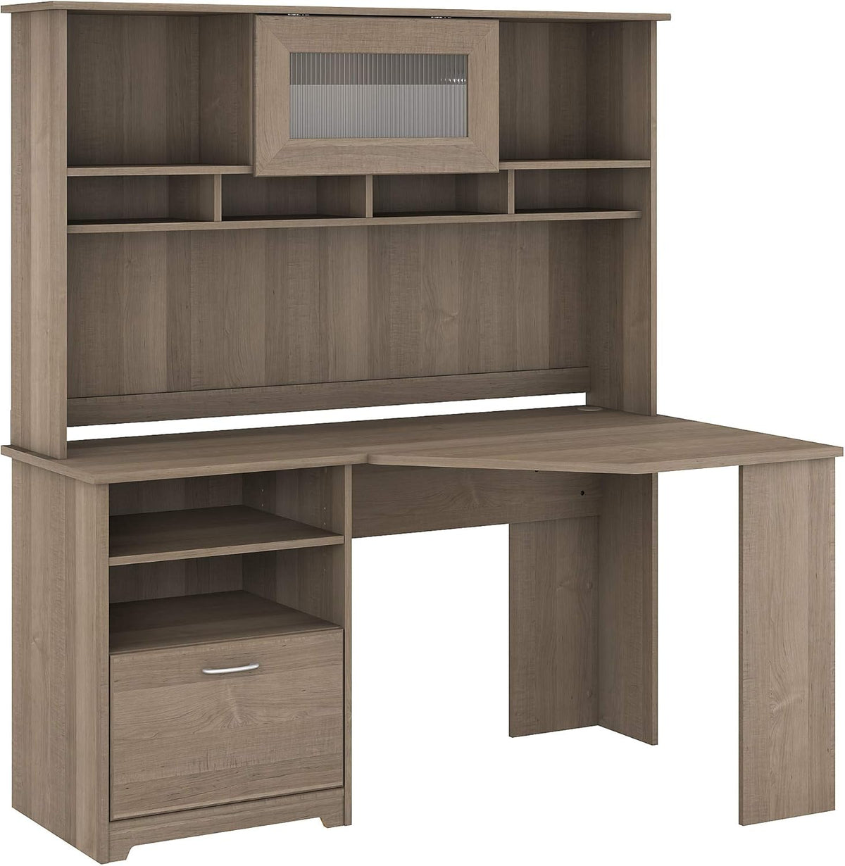 Ash Gray Corner Desk with Hutch B65653