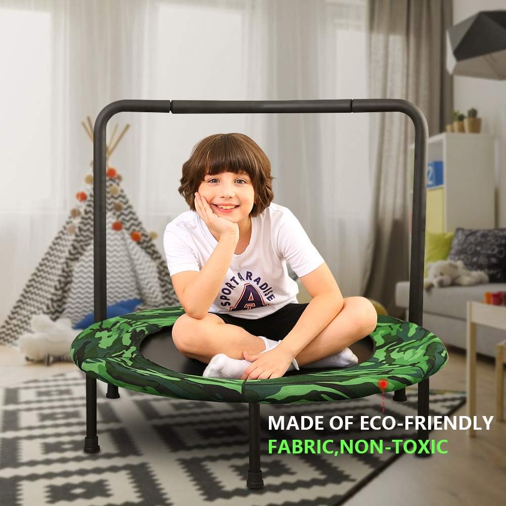 Camo Foldable Kids Trampoline with Handle Q575372