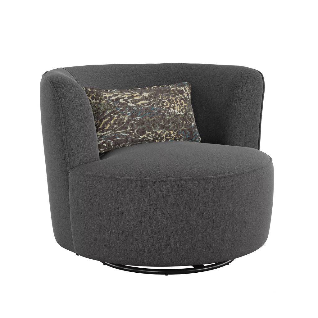 Graphite Gray Upholstered Swivel Accent Chair S452