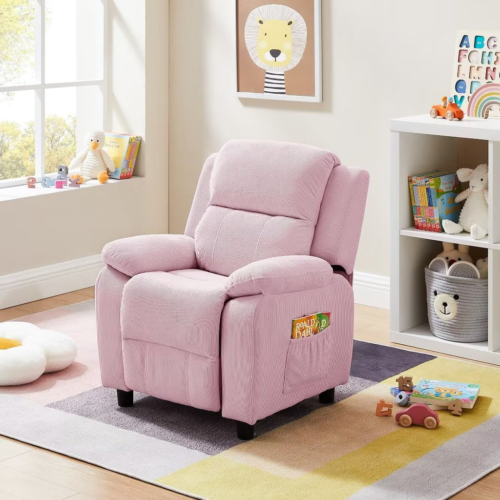 Pink Adjustable Kids Recliner Chair with Footrest A2772
