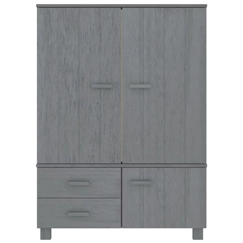 Dark Gray Solid Wood Pine Wardrobe A140174