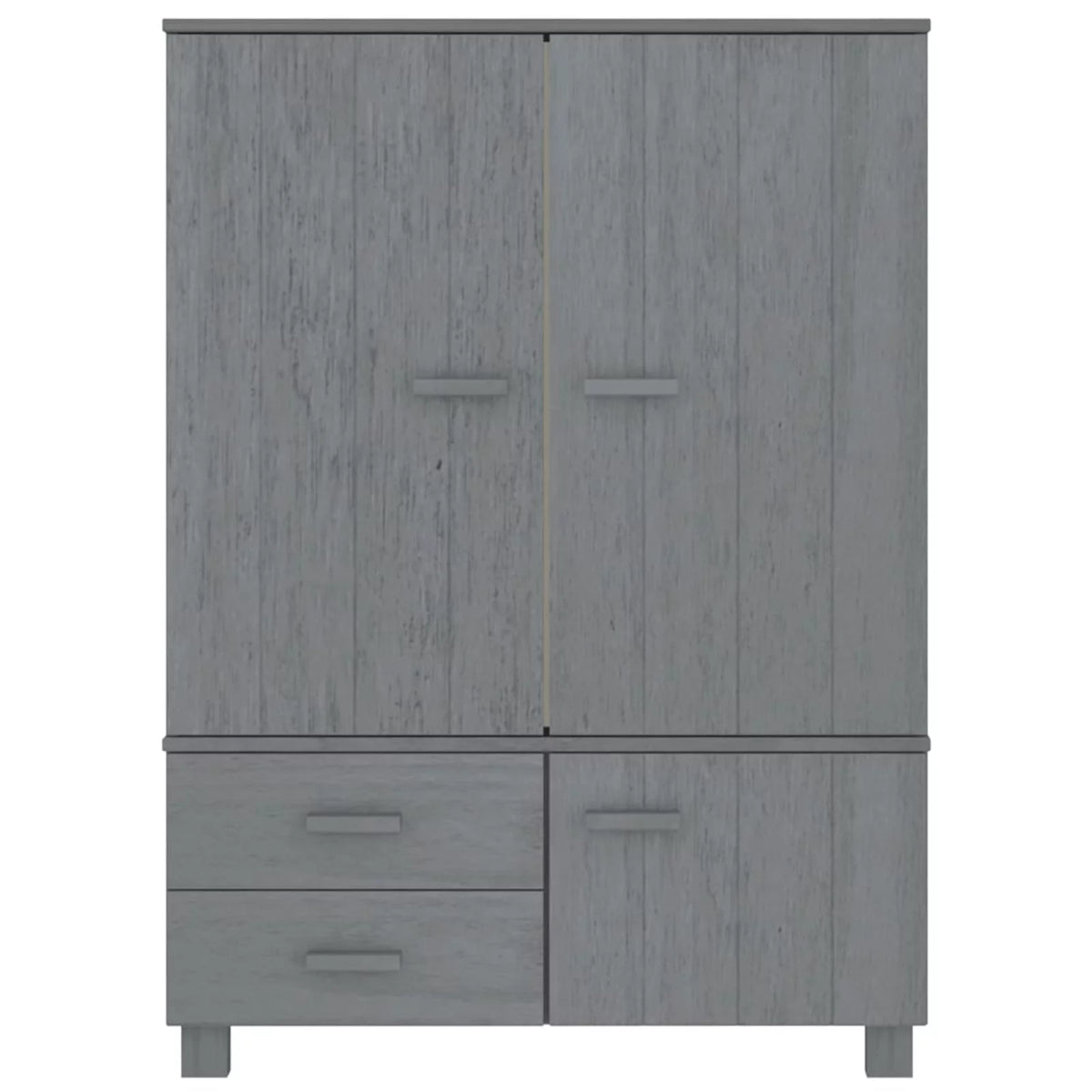 Dark Gray Solid Wood Pine Wardrobe A140174