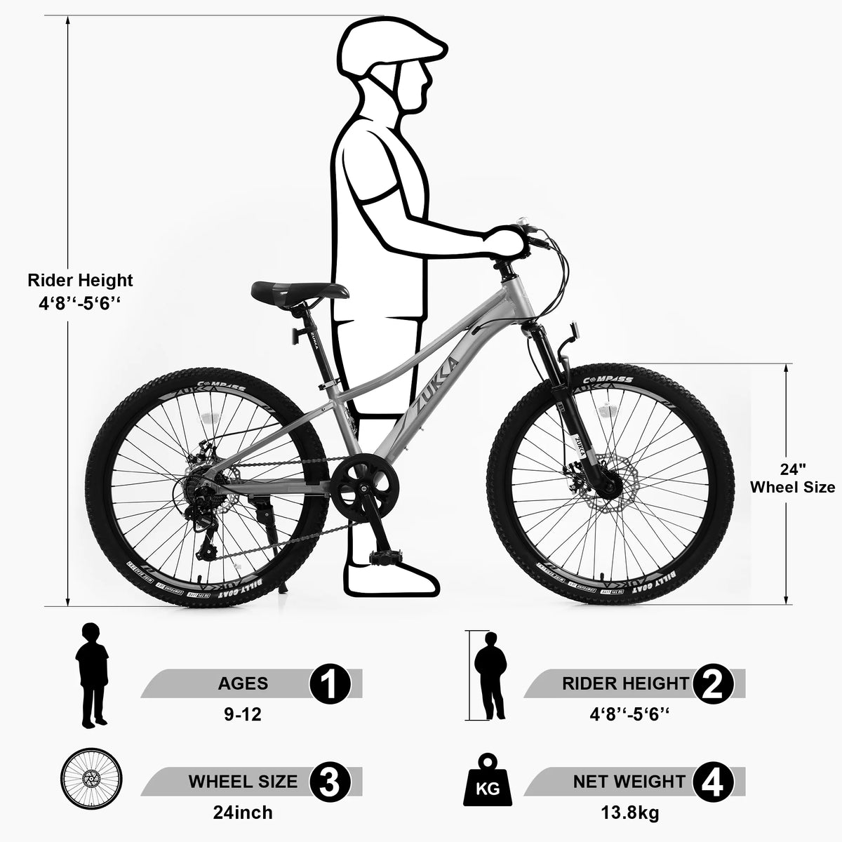 24 Mountain Bike with Aluminium Frame & Disc Brakes B5724