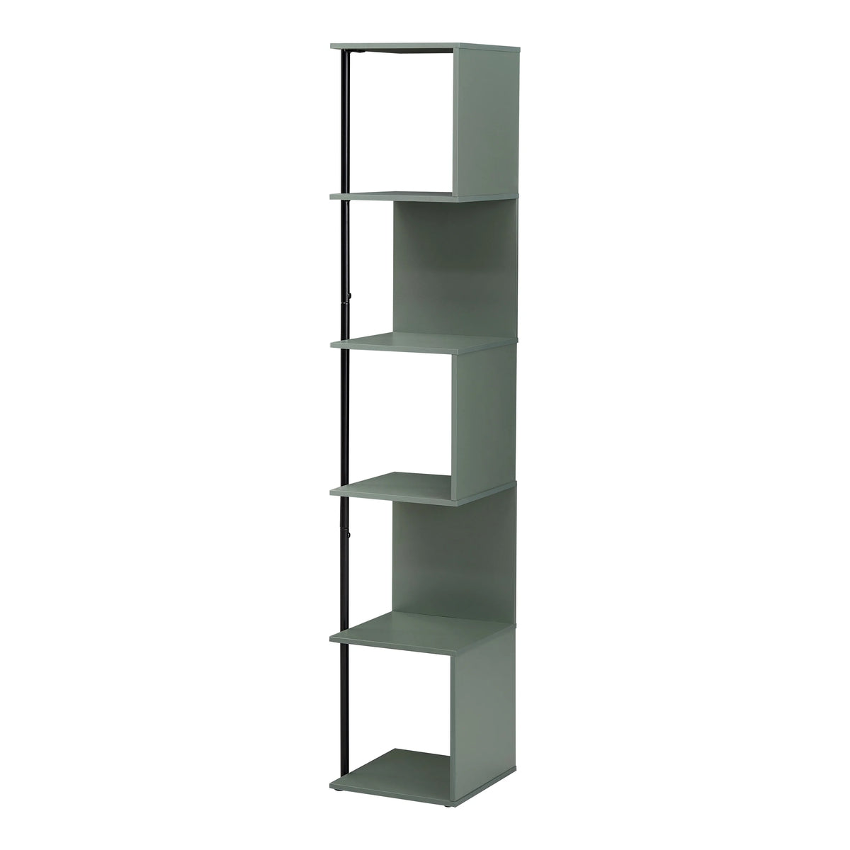 5-Tier Corner Bookcase Sage Green Book Shelf Stand F994