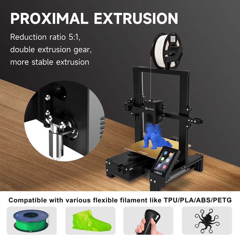 FDM 3D Printer with Dual-gear Extruder PEI Magnetic Platform Auto-Leveling Y3534