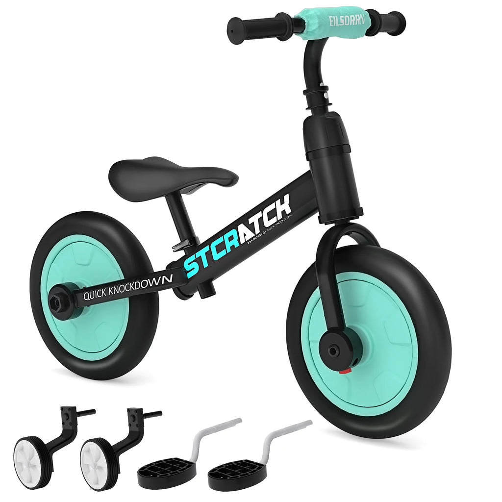 4 in 1 Lightweight Kids Balance Bike with Pedals and Training Wheels K299