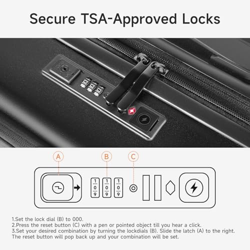 20 Inch Expandable Softside Suitcase with USB Port & TSA Lock Z7010