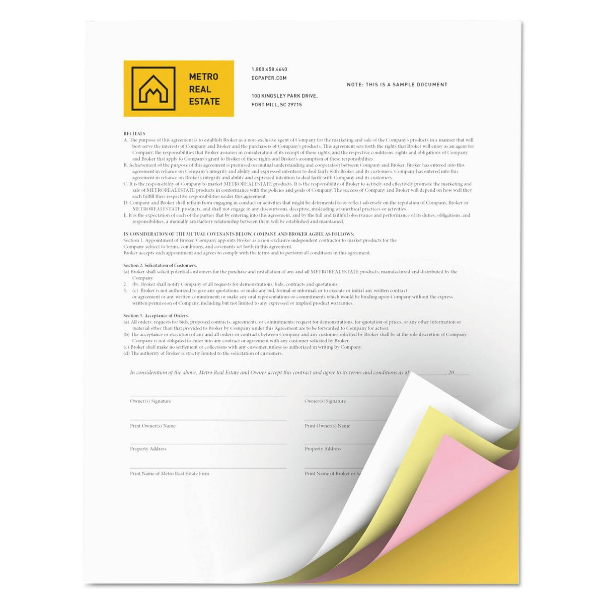 4-Part Straight Carbonless Paper Z318334
