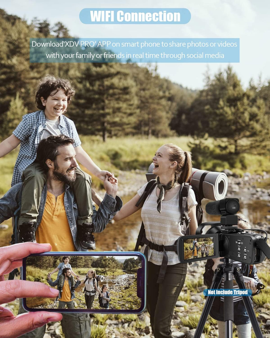 4K 60fps Video Camera Camcorder with 18x Zoom W178