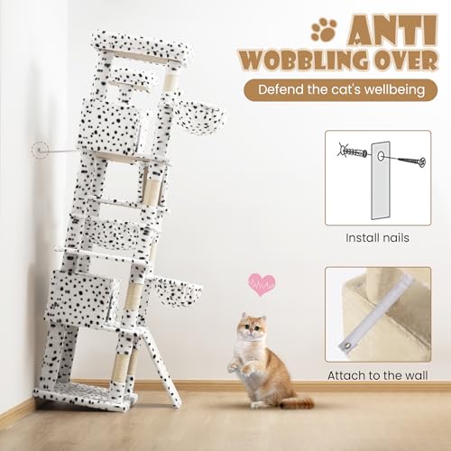 Dark Grey Multi-Level Cat Tree with Sisal Scratching Posts T79474