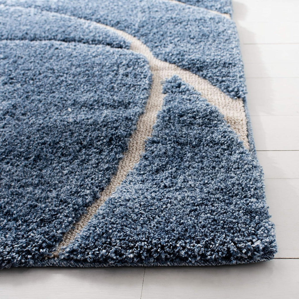 Light Blue & Cream 8'6" x 12' Area Rug Z5293