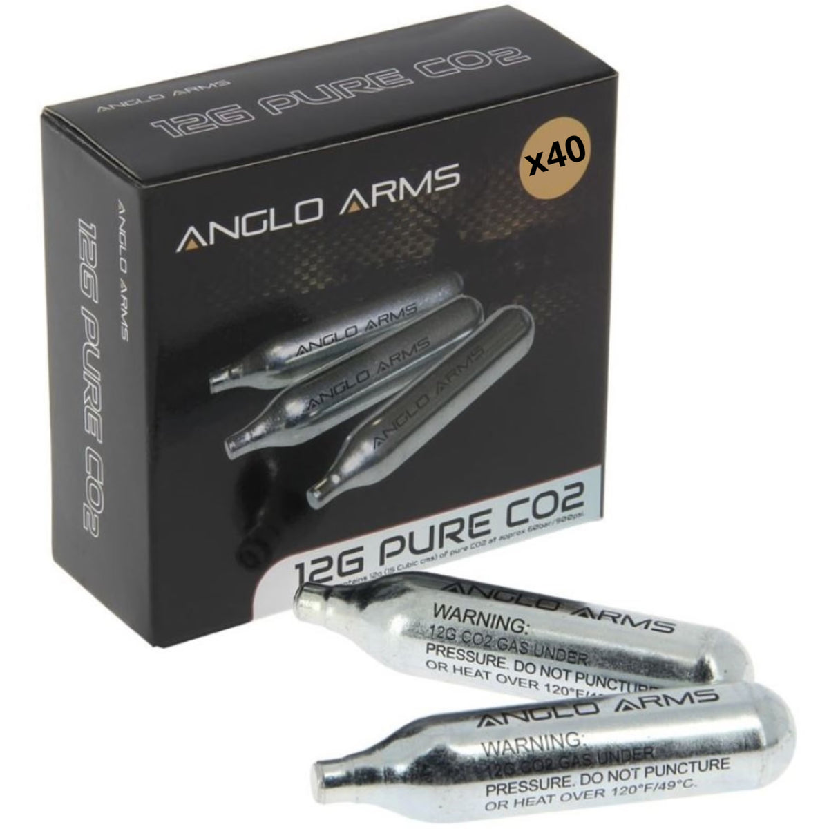 12g Co2 Gas Capsule Airsoft Rifle Pistol Airgun - Pack of 40 F1678
