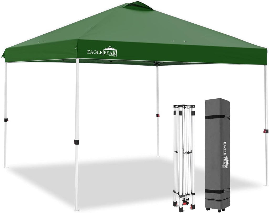 10' x 10' Light Blue Pop Up Canopy Tent with Wheeled Carrying Bag P685899