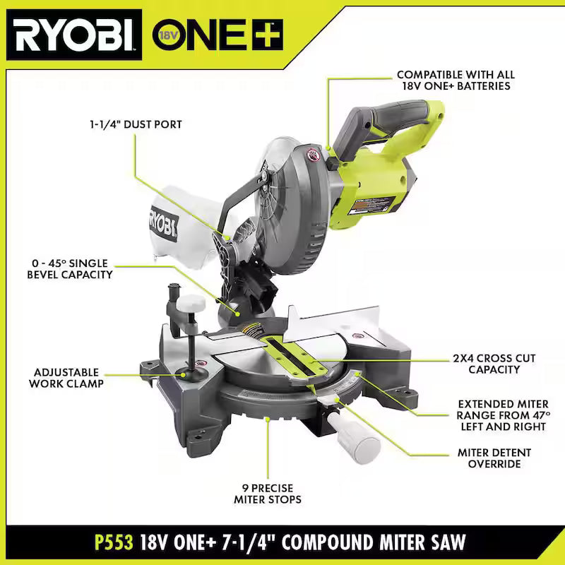 18V Cordless 7-1/4 in. Compound Miter Saw A8711