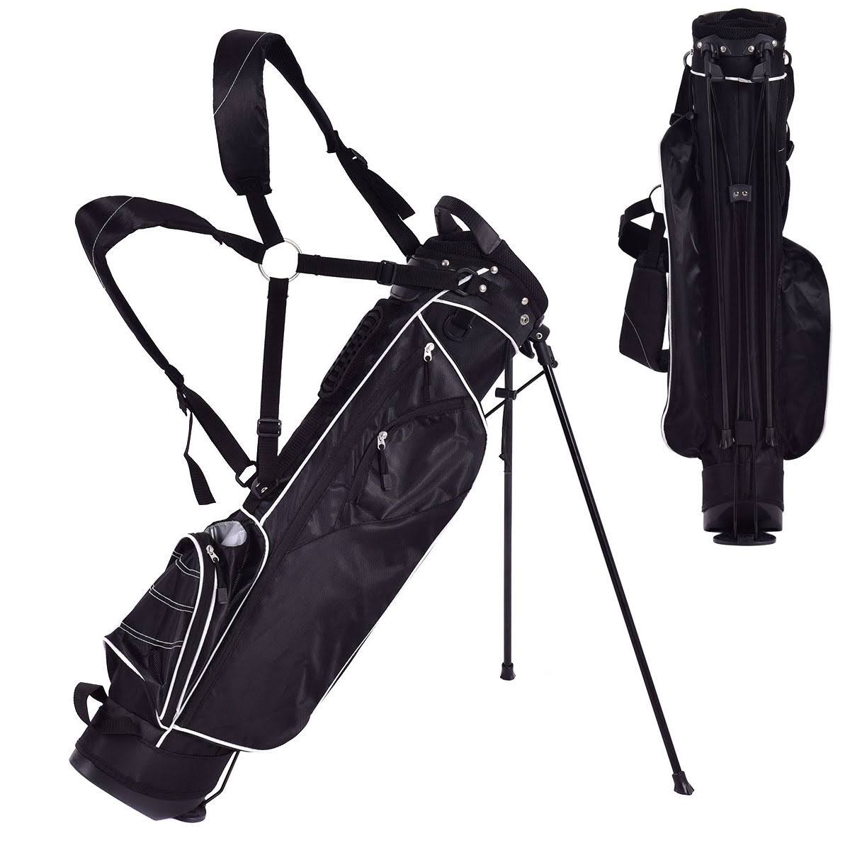 Black Golf Stand Cart Bag with 4 Way Divider B456