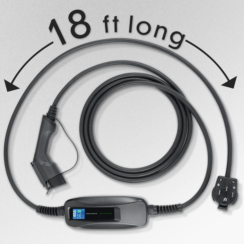 240V 40 Amp Level 2 EV Charger with 18ft Extension Cord U129721