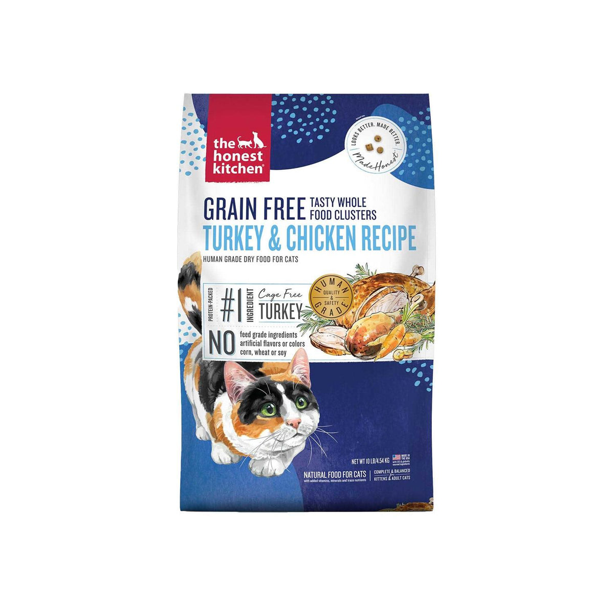 Grain-Free Turkey Chicken Whole Food Clusters Dry Cat Food C554