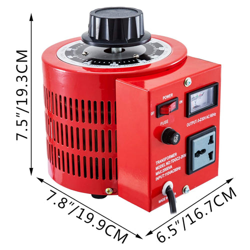 2000VA 20A Auto Transformer 110V 60Hz Input Voltage Digital Display 0-130V Output Automatic Voltage Regulator V13242