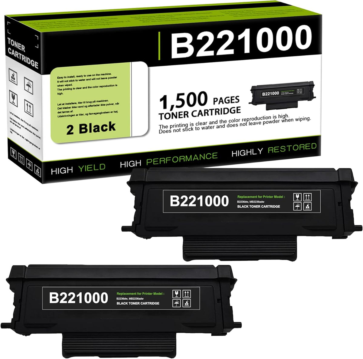 Compatible 2 Pack Toner Cartridge Replacement A320538