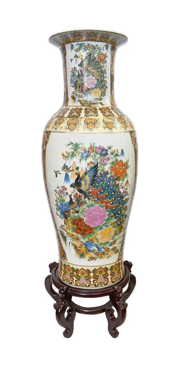 Japanese Porcelain Satsuma Vase 36" V44289