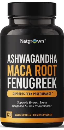 Ashwagandha Maca Root Fenugreek Extract Capsules 120ct J42731